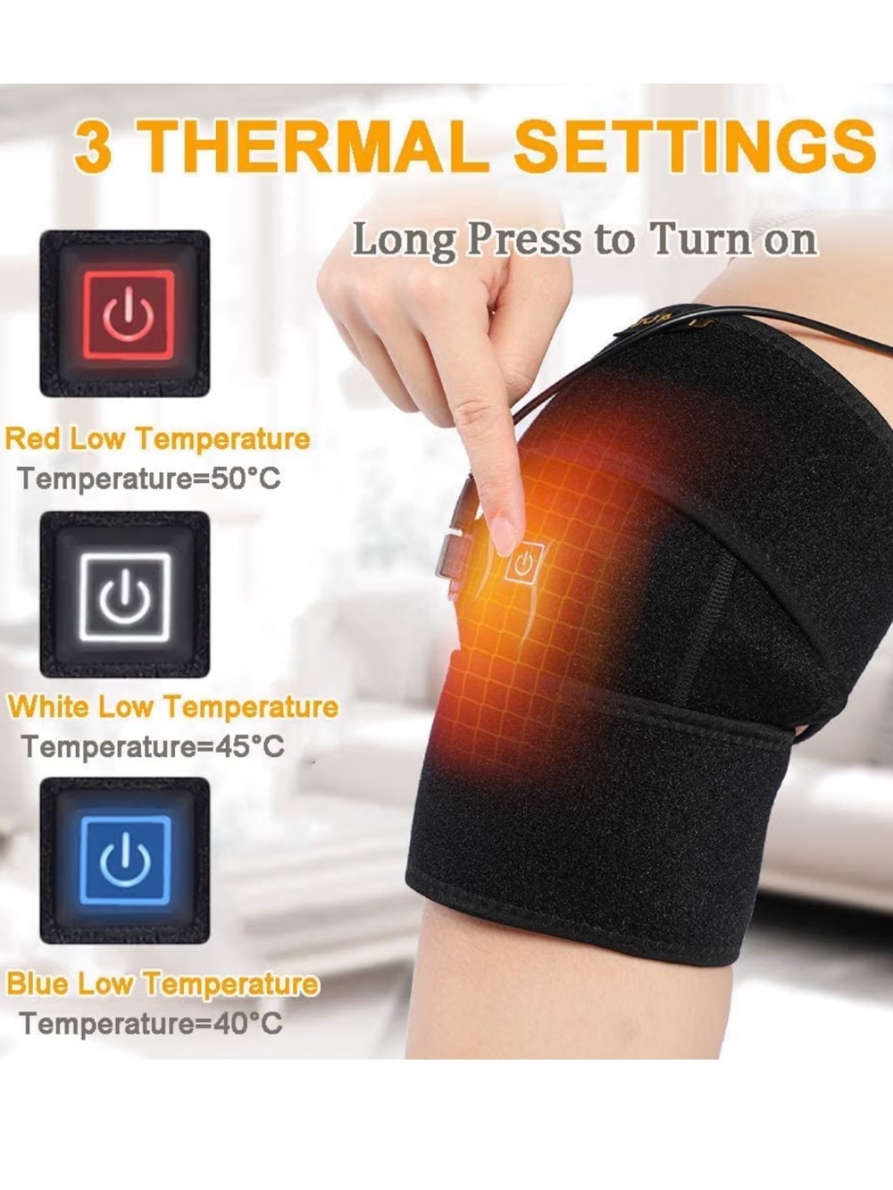 ๐ชท Heated Knee Wrap Thermal Support - Black